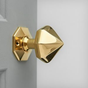Pointed Octagonal Door Knobs (Pair) - Brass