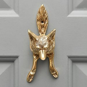 Small Fox Door Knocker - Polished Brass