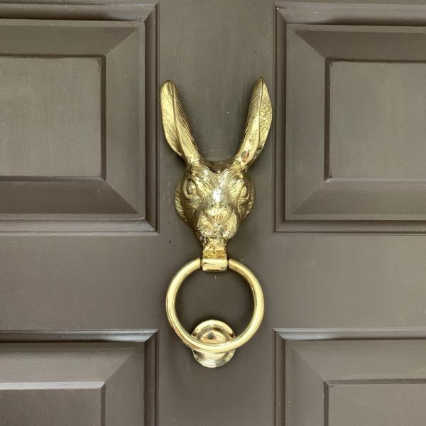 Hare Door Knocker - Polished Brass - Image 3