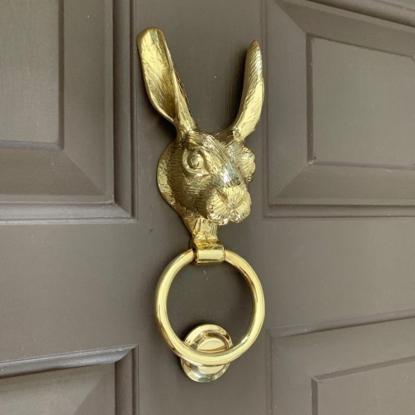 Hare Door Knocker - Polished Brass - Image 2