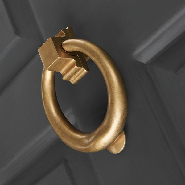 Hoop Door Knocker - Aged Brass - Image 3