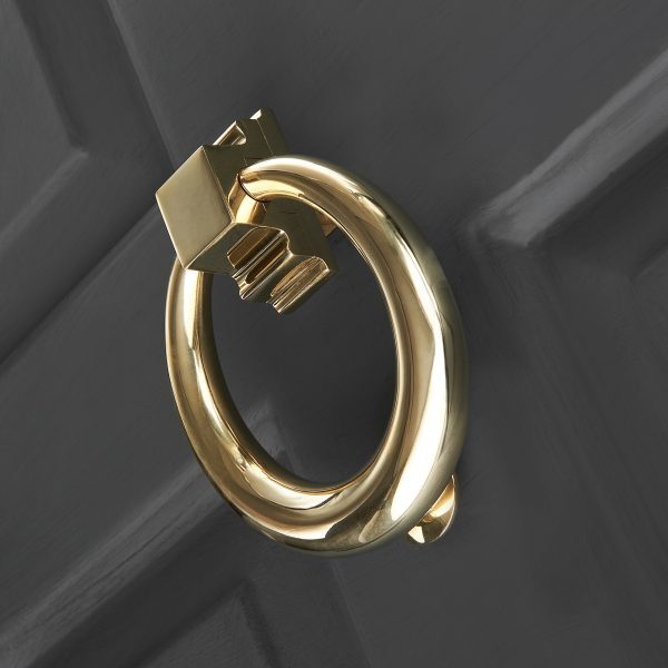 Hoop Door Knocker - Polished Brass - Image 3