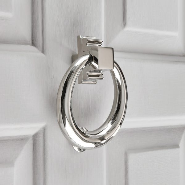 Hoop Door Knocker- Polished Nickel - Image 2