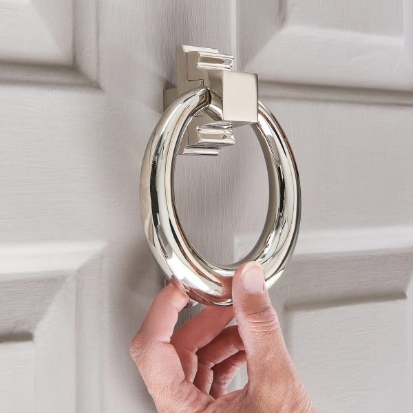 Hoop Door Knocker- Polished Nickel - Image 3