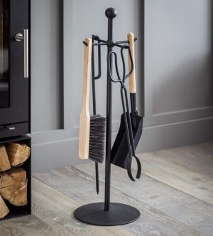 Black Steel Fireside Tool Set - SAVE 40%
