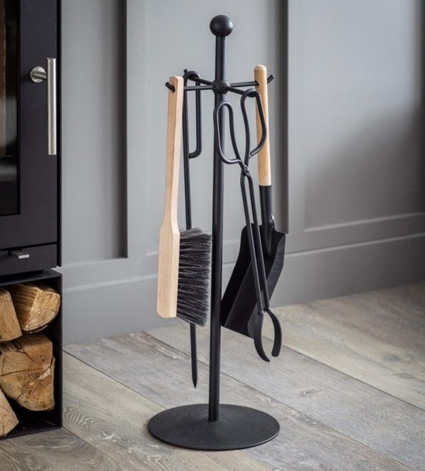 Black Steel Fireside Tool Set - SAVE 40%