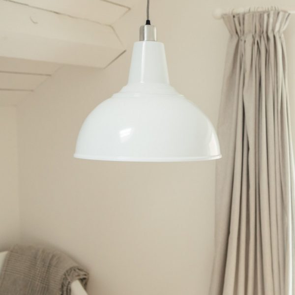 large kitchen pendant light in white