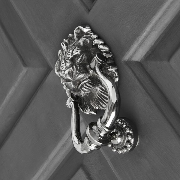 Lions Head Door Knocker - Aged Nickel - Image 2