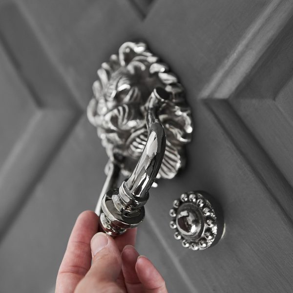 Lions Head Door Knocker - Aged Nickel - Image 3
