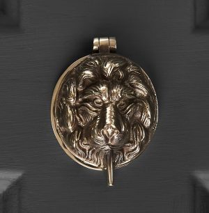Lions Head Latch Key Cover - Aged Brass