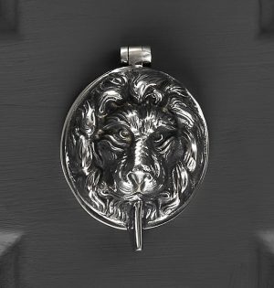 Lions Head Latch Key Cover - Aged Nickel