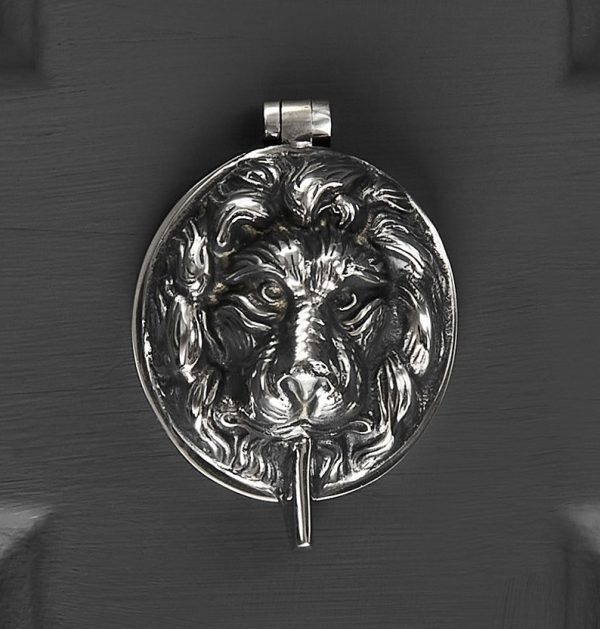 Lions Head Latch Key Cover - Aged Nickel