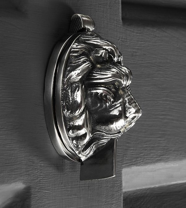 Lions Head Latch Key Cover - Aged Nickel - Image 2