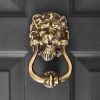 Lions Head Door Knocker - Aged Brass