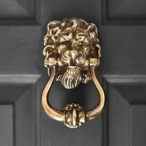 Lions Head Door Knocker - Aged Brass
