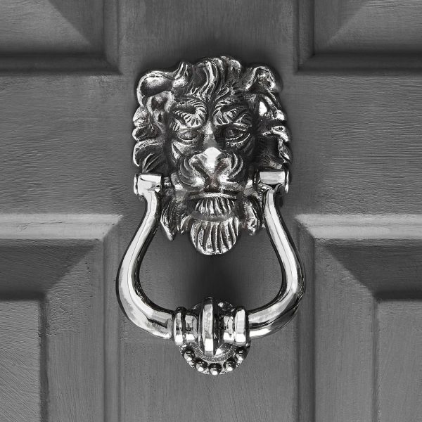 Lions Head Door Knocker - Aged Nickel
