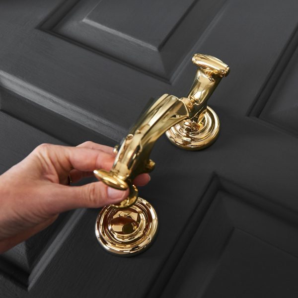 London Doctor's Door Knocker - Polished Brass - Image 3