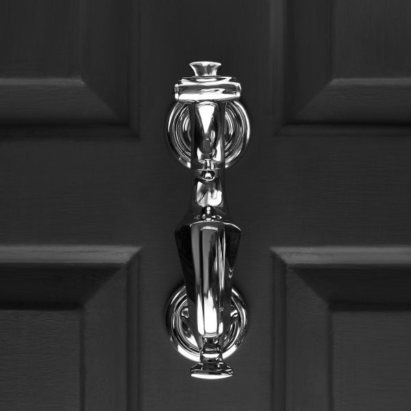 London Doctor's Door Knocker - Polished Nickel - Image 3