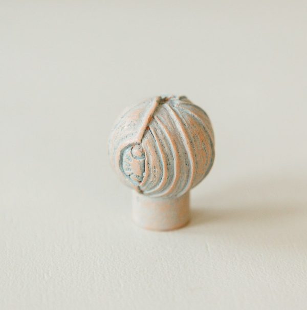 Lotus Bud Cabinet Knob from Turnstyle (Box of 6) - Terracotta Blue SAVE 70%