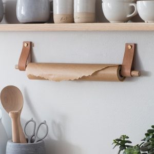 Oak & Leather Towel Rail