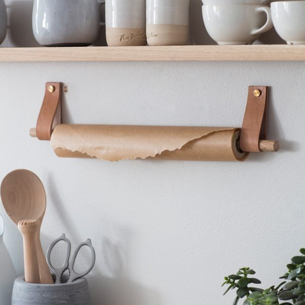 Oak & Leather Towel Rail