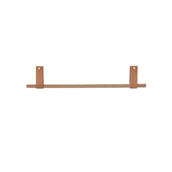 Oak & Leather Towel Rail - Image 3
