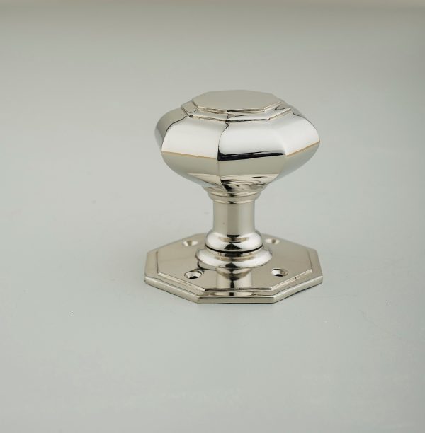 Octagonal Door Knobs (Pair) - Nickel - Image 2