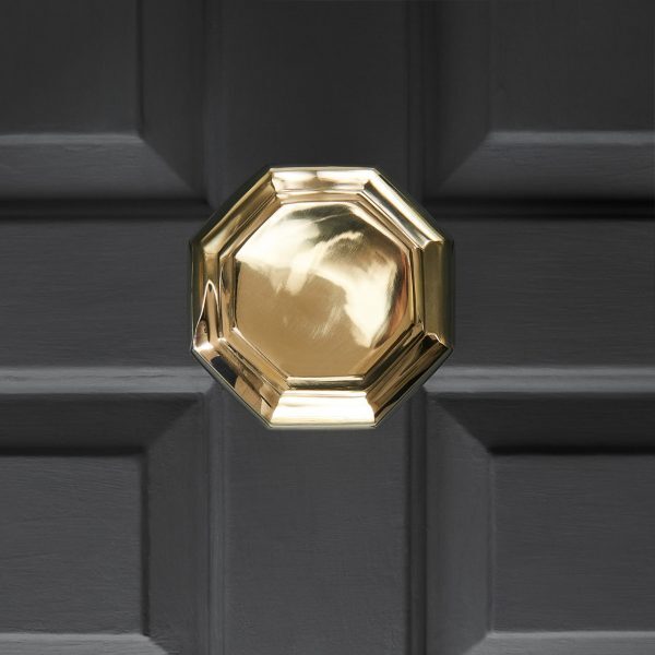 Octagonal Door Pull (Large) -  Polished Brass - Image 2