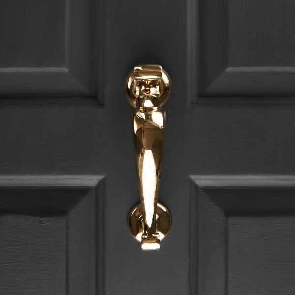 Old Doctors Door Knocker - Polished Brass - Image 2