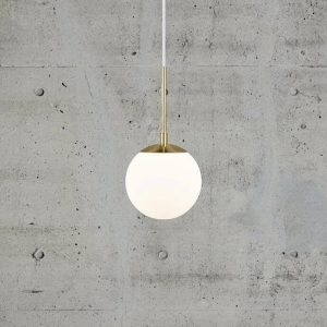 Opal Glass & Brass Pendant Light - save 60%