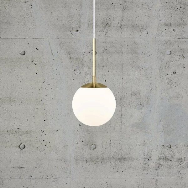 Opal Glass & Brass Pendant Light - save 60%