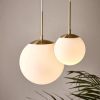 Opal Glass & Brass Pendant Light - save 60% - Image 3