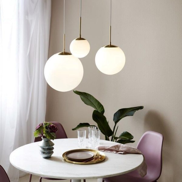 Opal Glass & Brass Pendant Light - save 60% - Image 2
