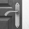 Gothic Curved Lever Handles (Pair) - Pewter - Image 4