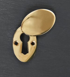 Oval Covered ' Braemar' Escutcheon - Brass
