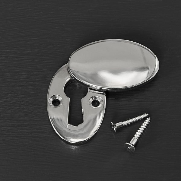 Oval Covered ' Braemar' Escutcheon - Nickel - Image 2