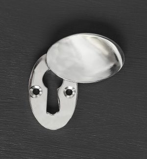 Oval Covered ' Braemar' Escutcheon - Nickel