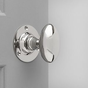 Oval Door Knobs (Pair) - Nickel