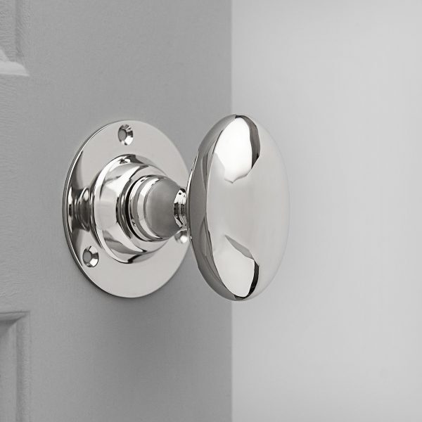 Oval Door Knobs (Pair) - Nickel
