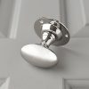 Oval Door Knobs (Pair) - Nickel - Image 3