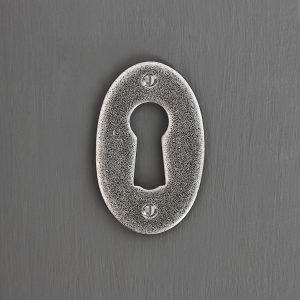 Oval Forged Escutcheon - Pewter