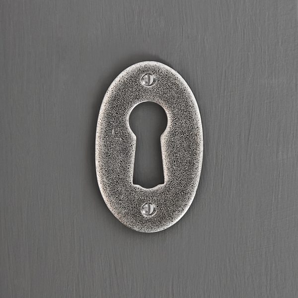 Oval Forged Escutcheon - Pewter