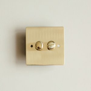 2 Gang Dimmer Switch - Polished Brass