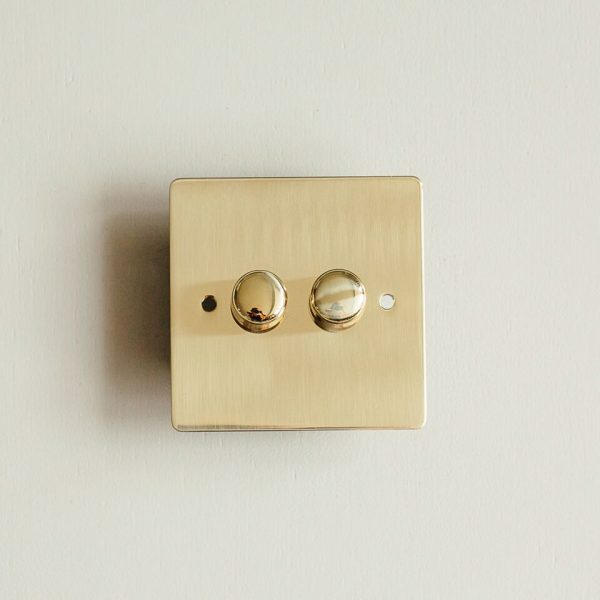 2 Gang Dimmer Switch - Polished Brass