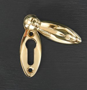 Peardrop Escutcheon - Polished Brass