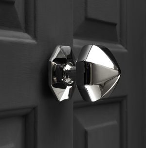 Pointed Octagonal Door Pull - Polished Nickel