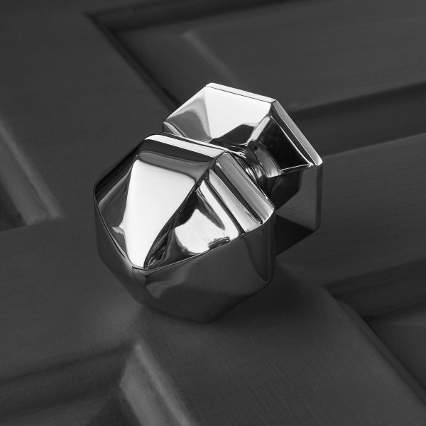 Pointed Octagonal Door Pull - Polished Nickel - Image 3