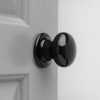 Porcelain Door Knobs (Pair) - Black