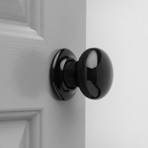 Porcelain Door Knobs (Pair) - Black
