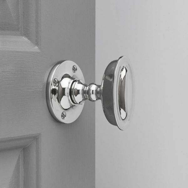 Raised Oval Door Knobs - Polished Nickel